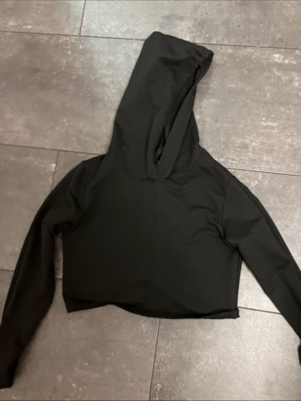 Black Cropped Hoodie